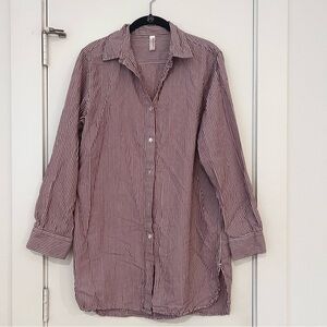 Commando Red and White Button Down Blouse